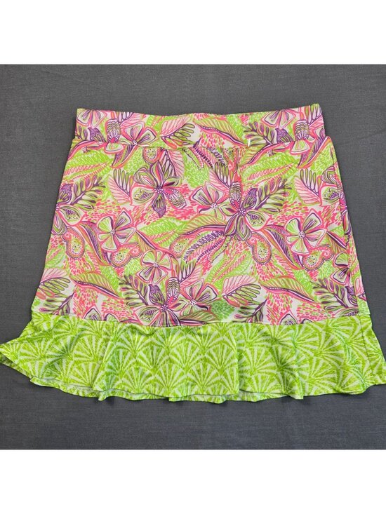 Stella Parker Dresses & Skirts - Stella Parker Golf Floral Ruffle Skort Small Pink Green Pickleball